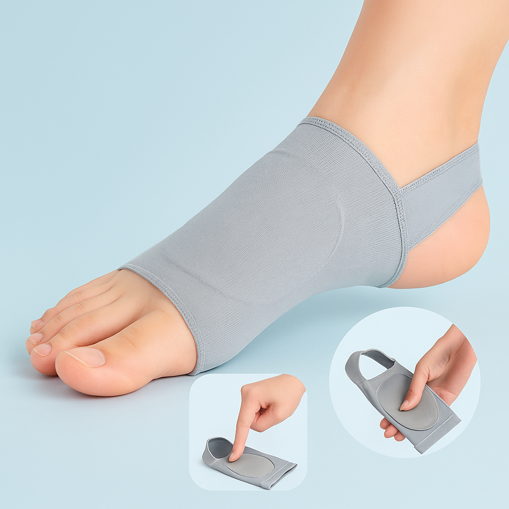 Wkładka ortopedyczna 2 sztuki SZARE – opaska korekcyjna na stopę